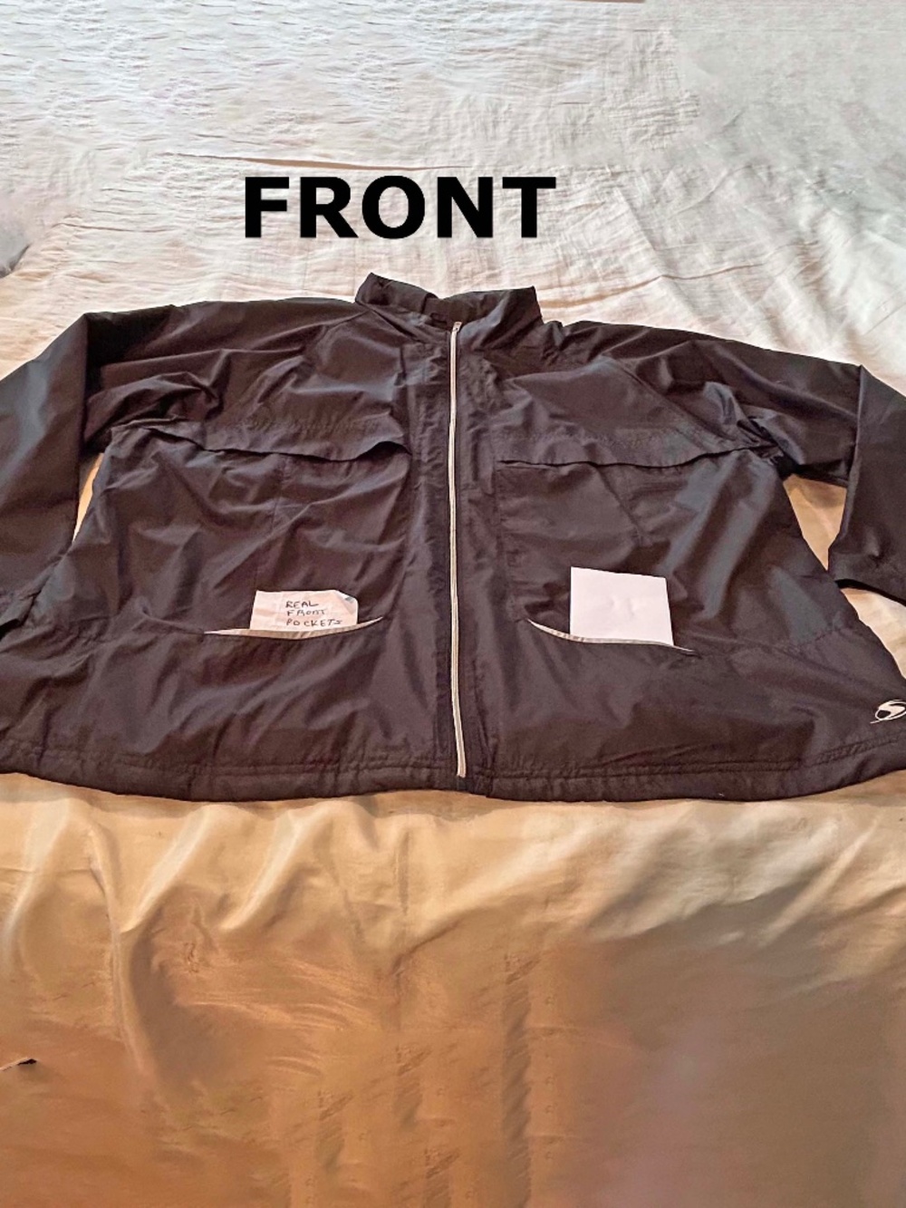 JACKET, NAVY, SIZE 3X, MESH LINING, 4 POCKETS, HOOD, LONG SLEEVES, MESH PANELS